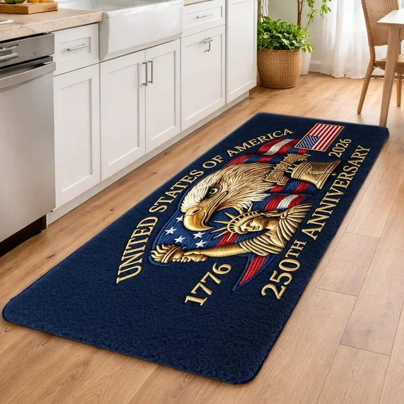 US Independence 250th Anniversary Doormat Multi Pack Set Patriotic Flannel Rug Non Slip Rubber Backing Washable Welcome Mat