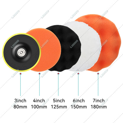3/4/5/6 inch Car Detailing Polishing Buffing Sponge Wool Pad Headlight Restoration Sandpaper For Sanding Waxing Cleaning Washing