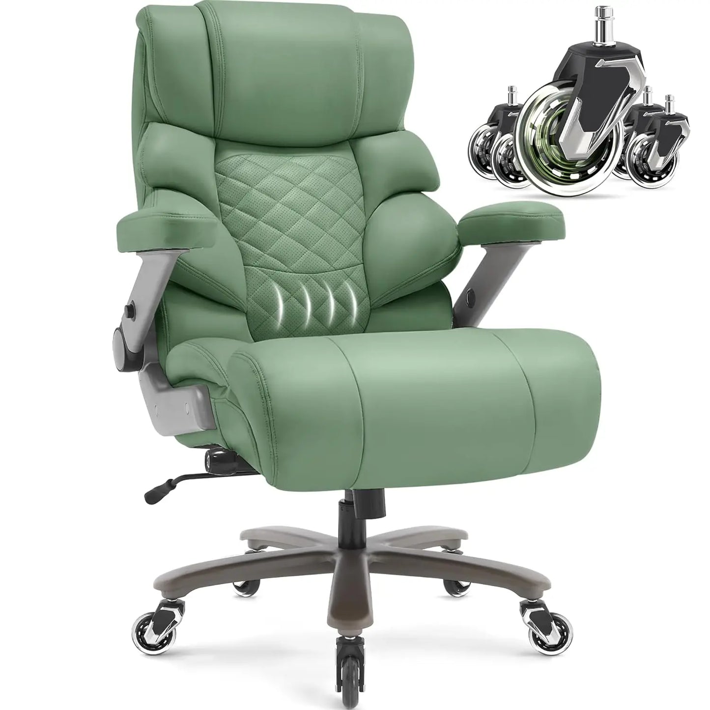 700lbs Big and Tall Office Chair-Large Computer Chair with Adjustable Lumbar Support 3D Flip Arms Plus Size Wheels,, Customized