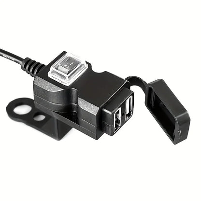 1pcs Motocycle Dual USB Charger Adapter Rearview Mirror Waterproof Power Supply Socket For iPhone Samsung Huawei