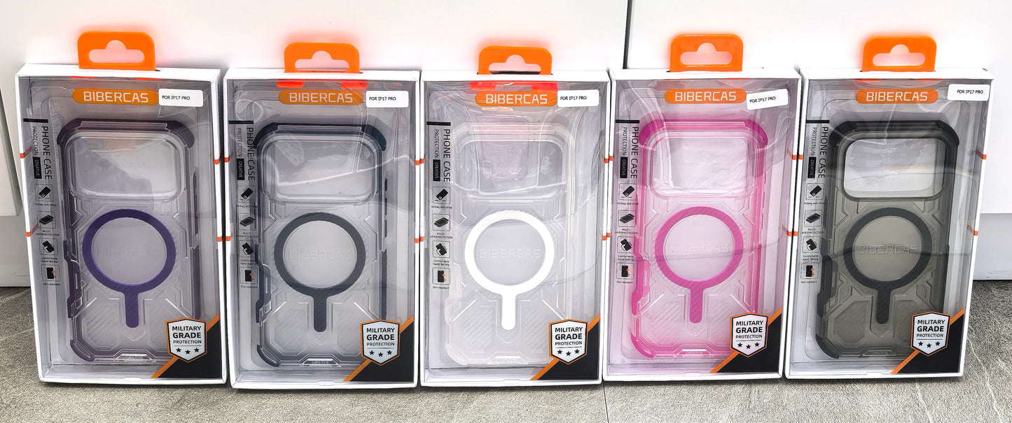 Military Armor Phone Case For iPhone 17 16 15 14 13 Pro Max 17Air 16E Magnetic Wireless Charging Anti-Drop Protective Cover