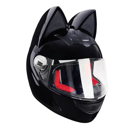 KEMITOUR Full Face Motorcycle Helmet DOT Certification Cat Ear Safety Moto Helmet For Women Men Breathable Gift For Girlfriend
