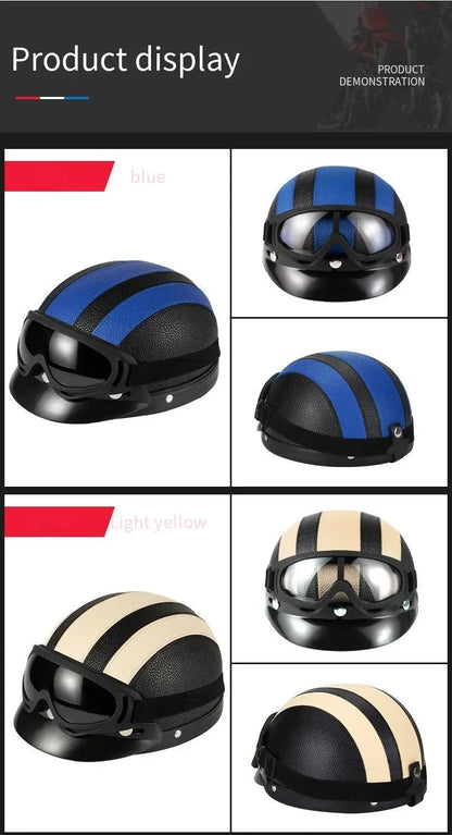 New style safety helmet motorcycle headgear all seasons universal for men and women, warm in autumn and winter,retro half helmet