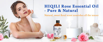 HIQILI Essential Oil Rose Geranium Lavanda Citronela Tea Tree vanille Body Oil Face Skin Care Massage 100ML/3.38fl.oz