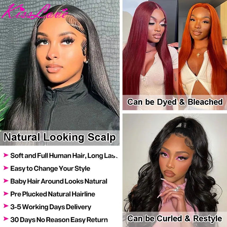 HD Lace Wig 13x6 Human Hair Straight 13x4 Lace Front Human Hair Wigs 5x5 Glueless Wig Pre Plucked 13x6 Full HD Lace Frontal Wigs