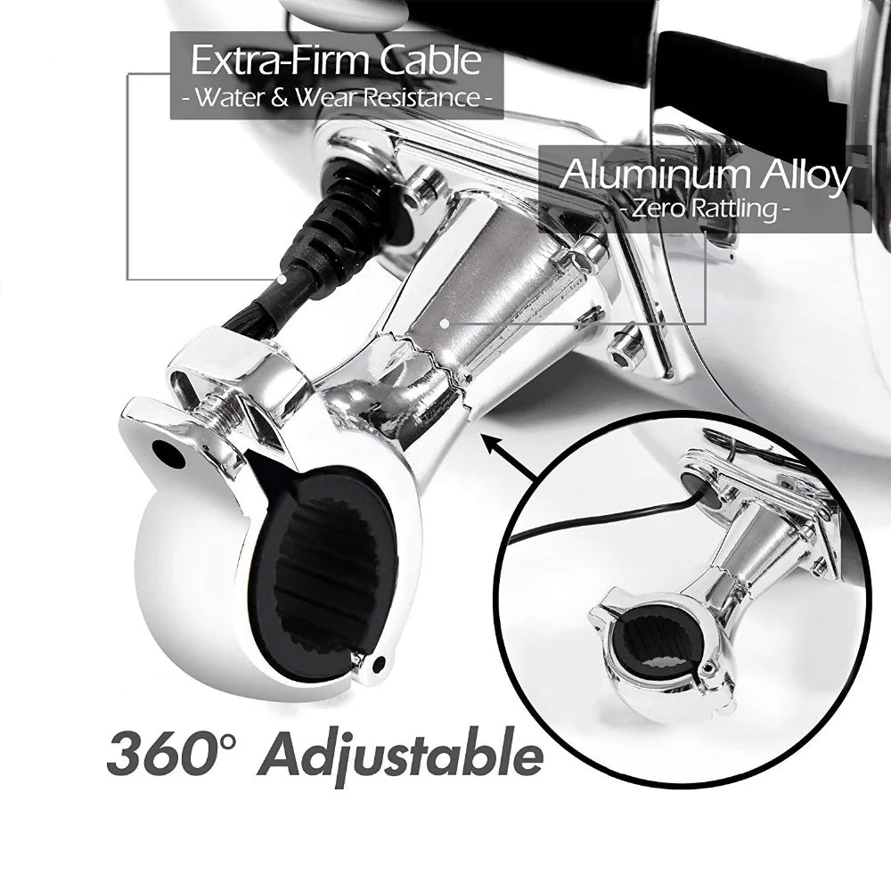 300W Amplifer 4 Inches Waterproof Motorcycle Stereo Bluetooth Radio Speakers High-End ATV UTV Audio Play System with USB AUX MP3