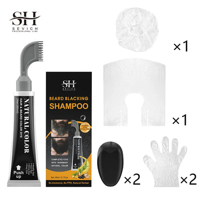 80ml Hair Dye Cream Black Beard Dye Cream For Men Permanent Plant Beard Dye Shampoo Fast Cover White Grey Beard Hair Care