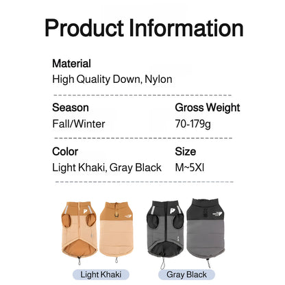 Winter warm pet clothes, trendy autumn and winter dog clothes, thickened dog cotton coat, cute