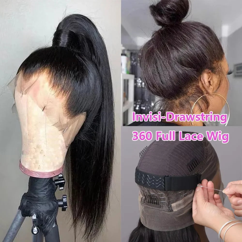 360 Hd Lace Frontal Wigs 13x6 13x4 Lace Wig Straight Human Hair Wigs 5x5 4X4 Glueless Straight Human Hair Wigs For Women 200%