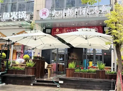 Sun Umbrella, Outdoor Furniture, with Solar LED Lights, Outdoor Umbrella Furniture Set, Sun Protection and Rain Protection