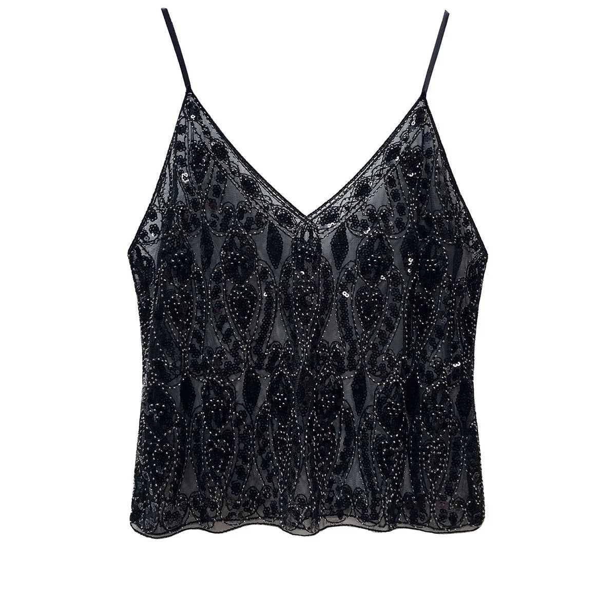 Sexy Sequins Beaded Camisoles Women Glitter Sleeveless Backless Pleated Sling Crop Tops 2026 Spring Summer Club Party Tank Lady