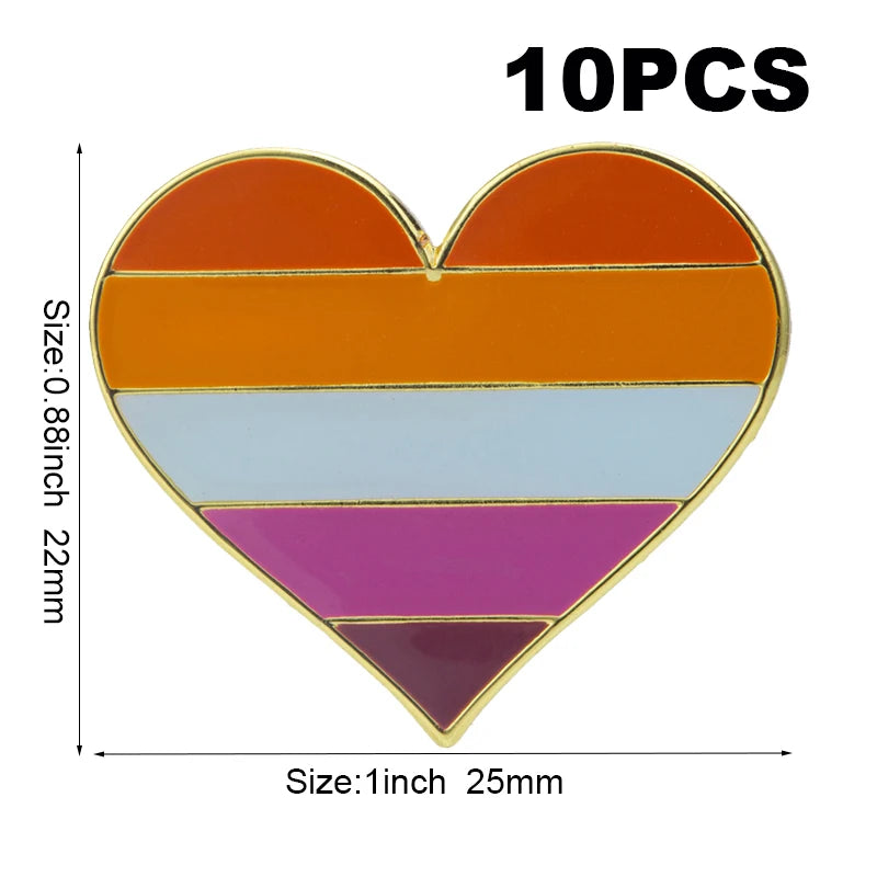 10pcs a lot Sun Set Lesbian Pride LGBT Pride Badge Lapel Pin Brooch
