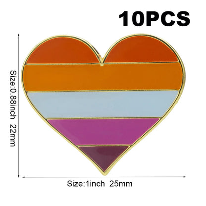 10pcs a lot Sun Set Lesbian Pride LGBT Pride Badge Lapel Pin Brooch