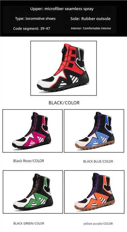 Motorcycle protective riding boots men four season fashion high top anti slip wear-resistant comfortable off-road cycling boots