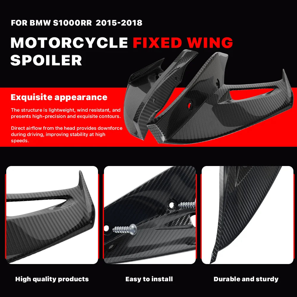 For BMW S1000RR S1000 RR Carbon fiber Motorcycle Accessories Fairing Side Spoiler MotoGP Same Fixed Wing Wind Blade 2015-2018