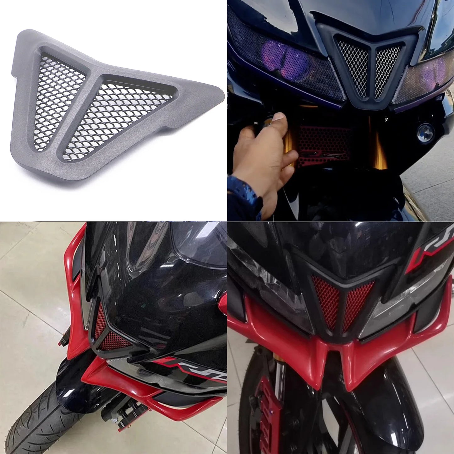 Dirt bike accessories moto decorative air Inlet Head Cover Aluminum Mesh Intake Guard Protector for Yamaha R15-V3 2017-2020