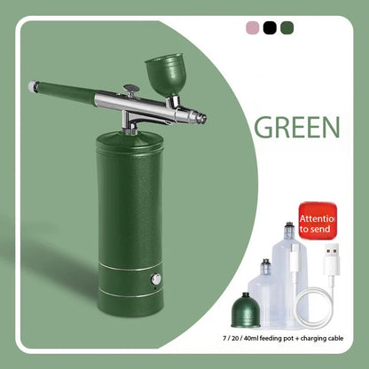 Portable airbrush set with compressor, USB charging, 0.3mm nozzle for painting, tattooing, manicure, makeup and model coloring
