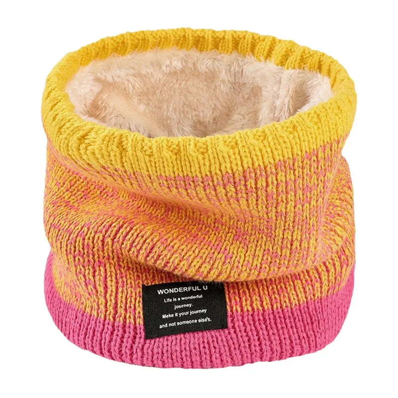 Winter Scarf for Men Fleece Ring Bandana Knitted Warm Solid Scarf Women Neck Warmer Thick Cashmere Hot Handkerchief Ski Mask