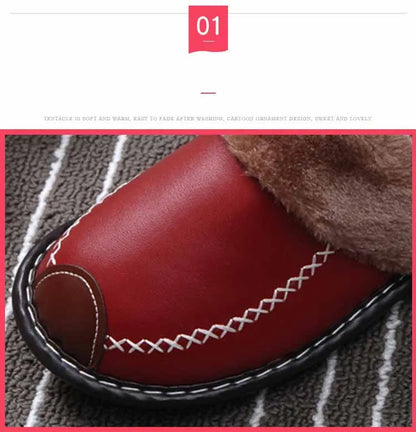 Eyriphy Warm Slippers For Womens Mens Thick Sole Fluffy Fuzzy House Shoes Casual Bedroom Couple Slippers Indoor Cozy Cotton Shoe