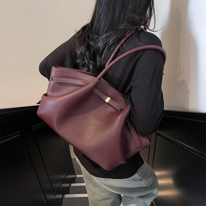 MOODS Lychee Pattern Underarm Shoulder Bags For Women Soft PU Leather Large Capacity Mini Tote Bag 2025 Luxury Designer Handbags