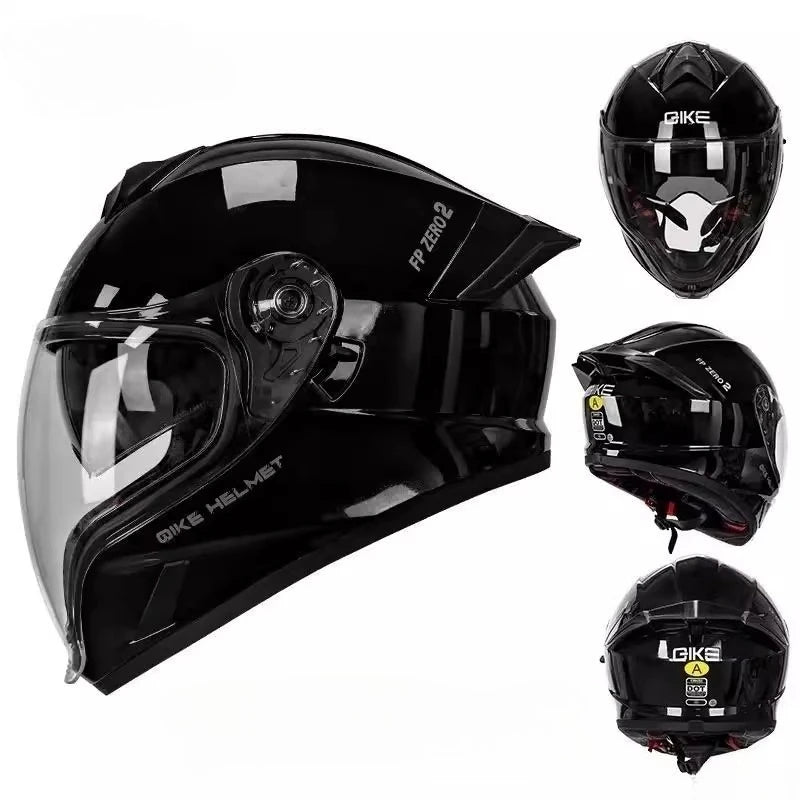 Qike FP02 Motorcycle Helmet Flip Up Helmet Qike FP02 Visor QIKE Prats Dual Visor Casque Moto Street Bike Long Visor Casco Moto