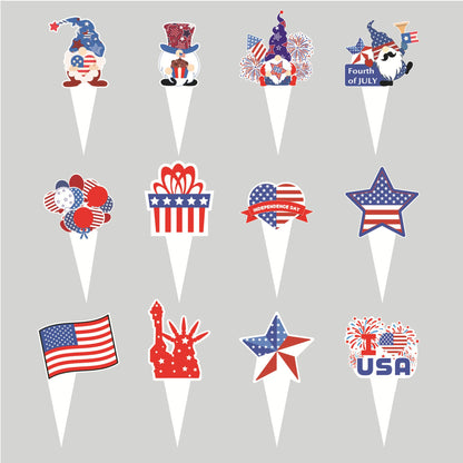 USA Theme Party Decorations American Flag Tattoo Sticker,flag Plates,banner,cups 4th Of July Independence Day Patriotic Supplies