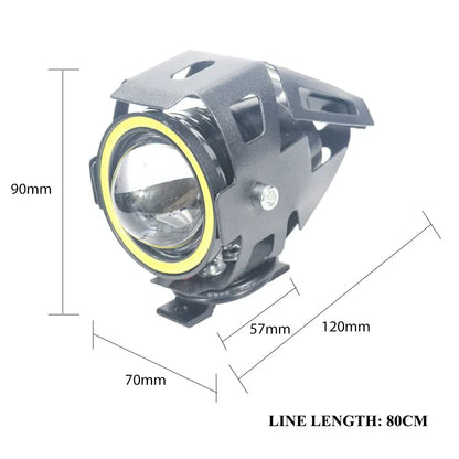 2×LED Angel Eye Mini Motorcycle Headlight Auxiliar Driving Lamp led flashlight Motorbike Front Spotlight ATV Scooter Accessories