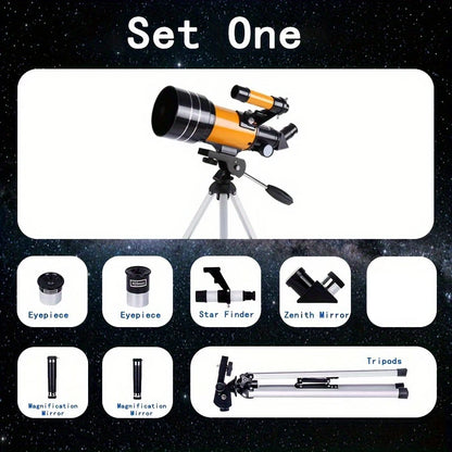 150x zoom HD night vision F30070 high power professional astronomical telescope to observe the moon with low tripod