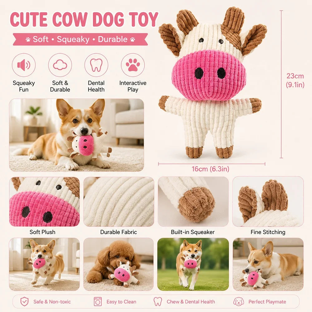 Pet Plush Toy with Squeaker Cat Dog Puzzle Toy Soft Durable Companion Teeth Cleaning Chew Toy Chew Resistant Design Pet Supplies