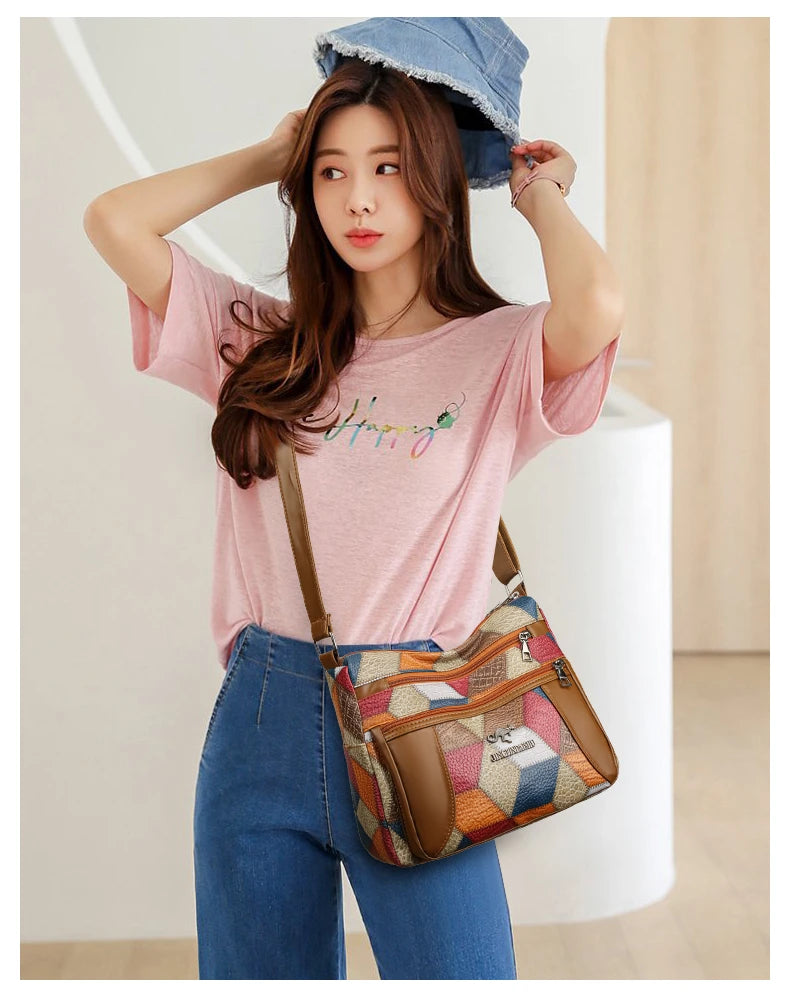 PU Leather Armpit Bags for Women, Shoulder Crossbody Bag, Ladies Vintage Underarm Handbags Suitable for mothers Mom to use