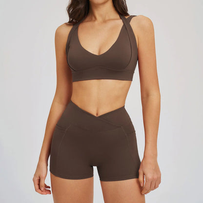 2 Pieces Yoga Suit for Women Clothes Sports Bra Shorts Sports Set Gym Running Training Sexy High Waist Butt Lift Sports Yoga Set