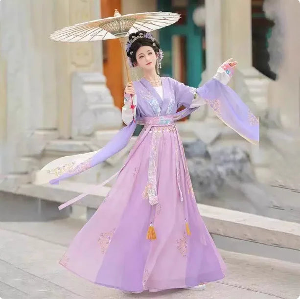 Vintage Party Fairy Dress Print Ethnic Style Stage Hanfu Dress Cosplay Costumes Traditional Chinese Clothing for Women Clothes