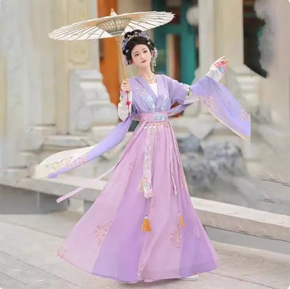 Vintage Party Fairy Dress Print Ethnic Style Stage Hanfu Dress Cosplay Costumes Traditional Chinese Clothing for Women Clothes