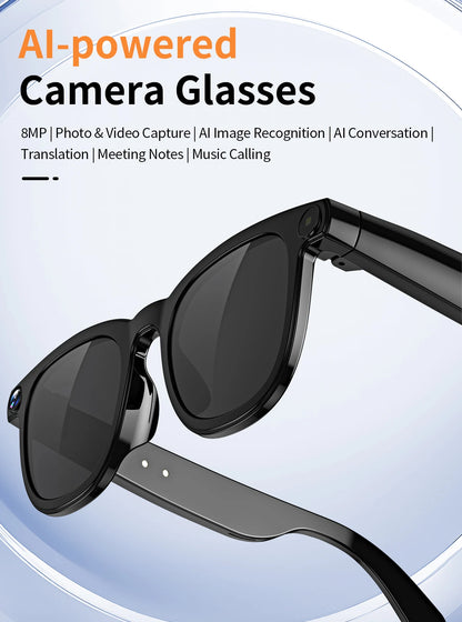 V3 AI Smart Glasses with ChatGPT, 8MP Camera Video Recording, Bluetooth Calls, Voice Wake, Music Playback Sunglasses