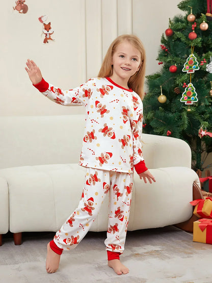 New 2025 Cartoon Allover Print Christmas Pajamas in Set Couples Casual Sleepwear Children's Clothing Baby Dog Romper Family Look