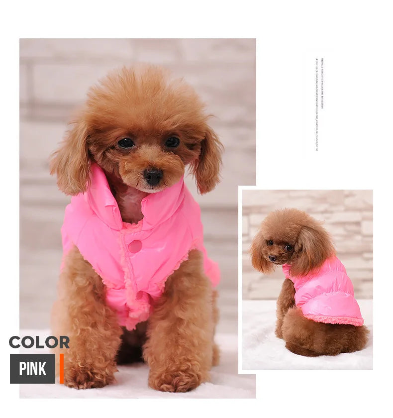 Winter Pet Dog Down Coat Fleece Warm Inside Candy Color Pet Down Warm Coat Puppy Down Clothes Winter Clothes Clothing XS-3XL