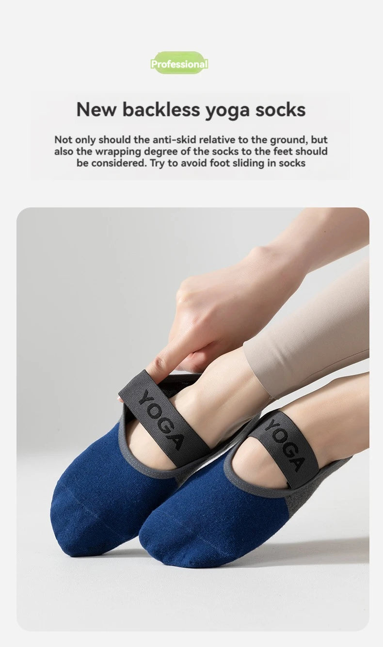 1 pair of women's patchwork color Pilates socks, non slip yoga socks, dance socks, and floor socks