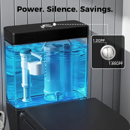 Compact One Piece Toilet With Soft-Close Seat Lid, High-Efficiency 1.2/1.8 GPF Dual Flush, Dirt-Resistant Glazed