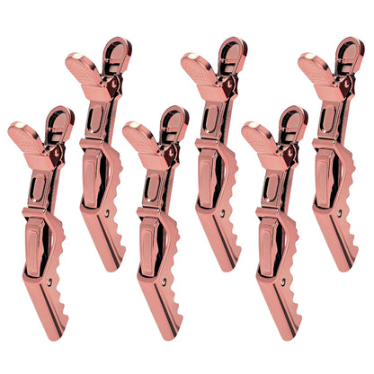 6pcs Crocodile Clip Plating Professional Hairdressing Perm Positioning Non-slip Clip Durable Portable Barber Shop Styling Tools