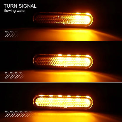 Motorcycle Mini LED Turn signals Handlebar Blinker Indicators Amber Flowing water signal lamp white DRL clignotant moto 12V