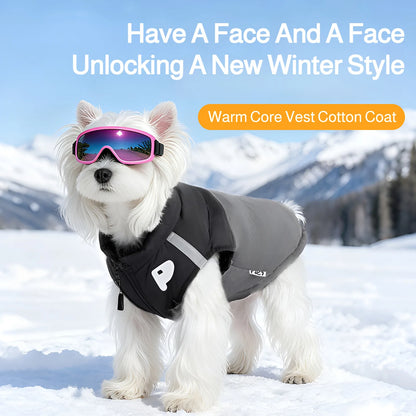 Winter warm pet clothes, trendy autumn and winter dog clothes, thickened dog cotton coat, cute