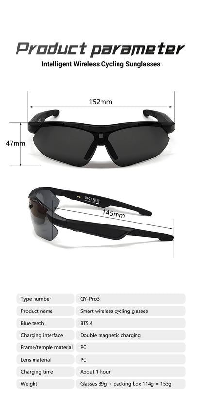 QY-Pro3 Smart Glasses With Camera  Recording AI Photo sports spectacles RecognitionBluetoothTranslation Voice Assistant Glasses