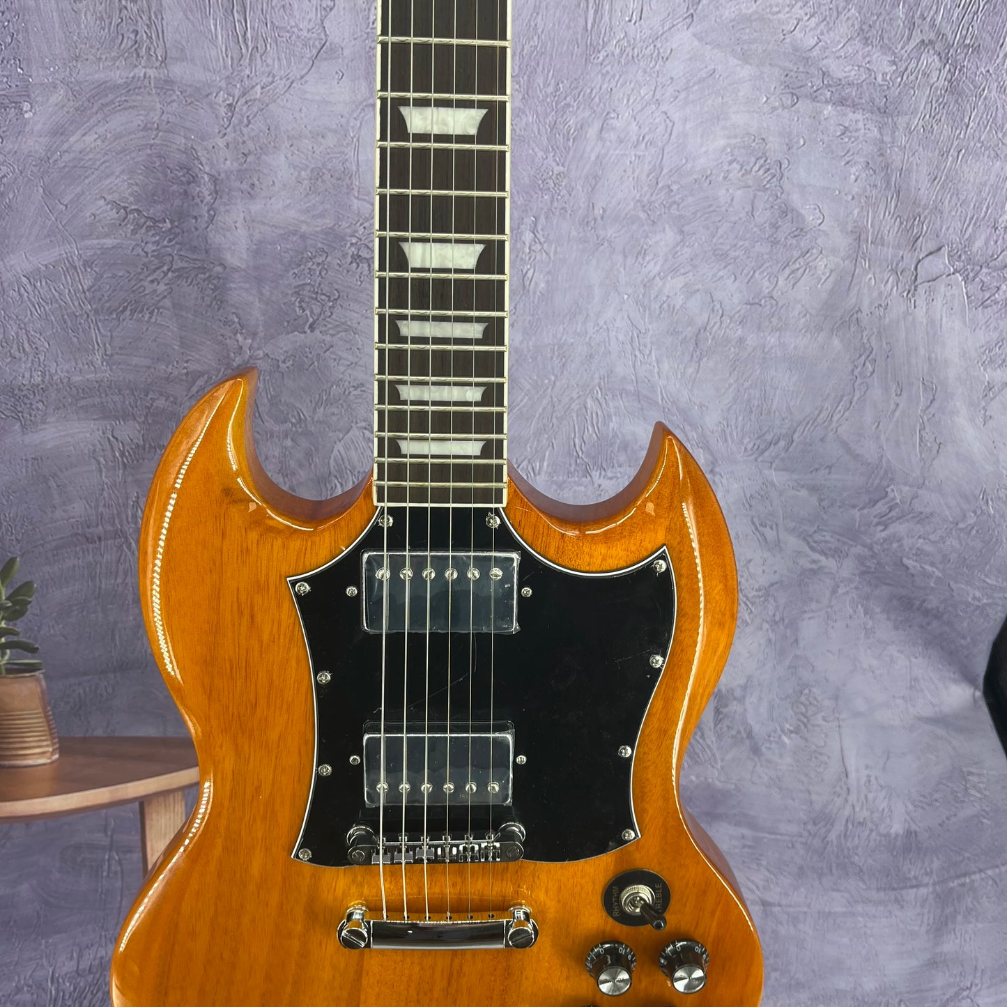 Newly launched and highly popular yellow solid-body electric guitar. Cherry wood body. Silver accessories Free Shipping