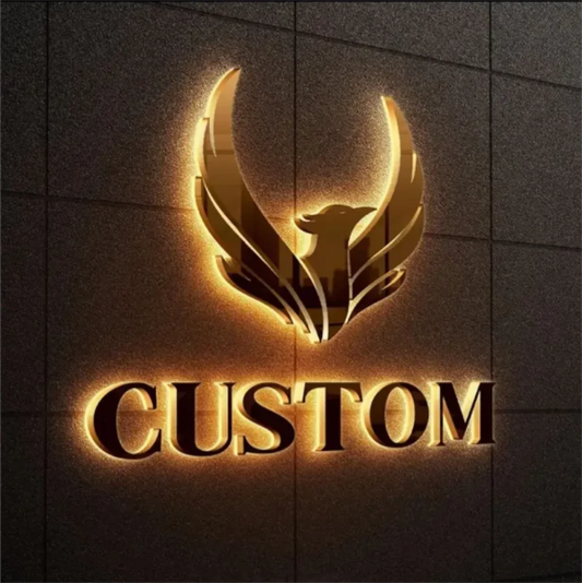 Business Logo Custom Led Illuminated Backlit Sign 3D Metal Storefront Letters For Commercial Building Signage Trade Show Outdoor