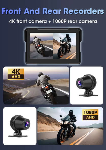 7 inch Motorcycle CarPlay Screen With TPMS GPS for Moto Navigation Display Screen Android Auto Digital Motorcycle Dashboard BT