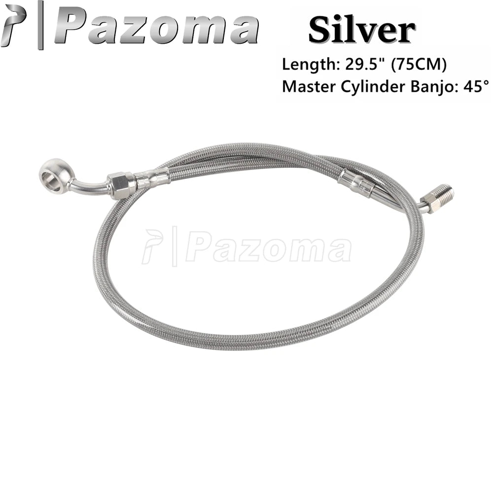 Motorcycle Hydraulic Banjo Braided Line Steel Brake Hose Cable For Harley Softail Slim Breakout Deluxe Street Bob Fat Boy 18-23