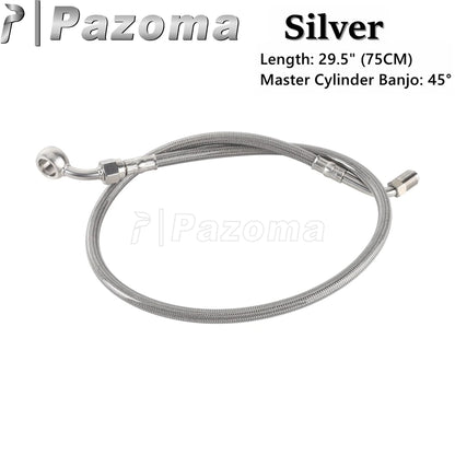 Motorcycle Hydraulic Banjo Braided Line Steel Brake Hose Cable For Harley Softail Slim Breakout Deluxe Street Bob Fat Boy 18-23