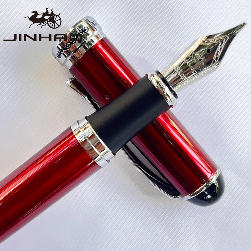 1 PCS Jinhao X750 Fountain Pen Set Medium Nib With Ink Converter Silver Trim Fancy gift calligraphy writing pen
