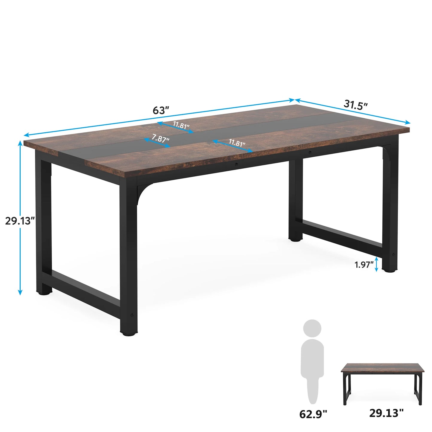 Tribesigns Large Office Desk Computer Table Study Writing Desk Workstation for Home Office Modern Computer Desk