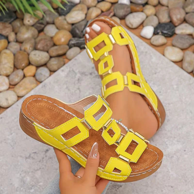 New Women Sandals Roman Style Sandals Women Open Toe Beach Slippers Summer Wedges Comfortable Outdoor Slip-On Shoes Women